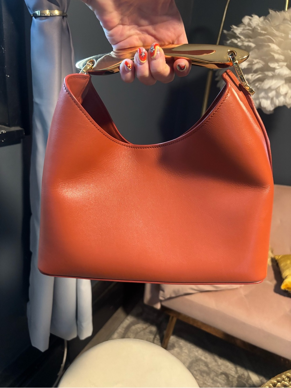 Elleme Small Boomerang Bag in Terracotta - Picture 3 of 16